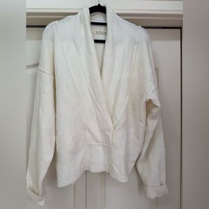 WE THE FREE | Ivory White Plush Plunge V Soft Cozy Wrap Sweater